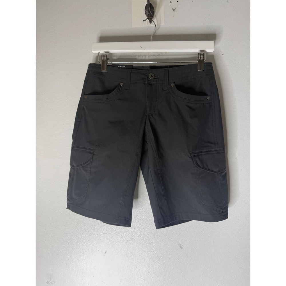 Kuhl Freeflex 10 Cargo Shorts Raven Black Womens Size 0 Hiking Outdoor New